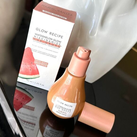 LIKE NEW GLOW RECIPE Watermelon Glow Niacinamide Hue Drops Sun Glow Dew Drops - Picture 10 of 12